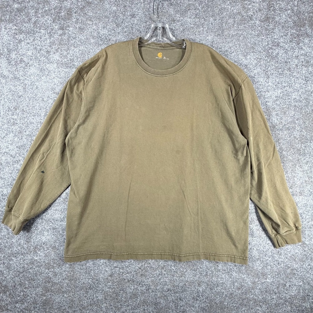 Carhartt Dearborn T Shirt Mens XL Olive Green Loose Fit Workwear Signature Logo